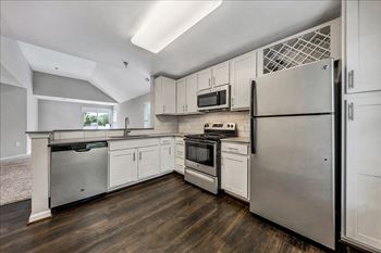 A kitchen with stainless steel appliances